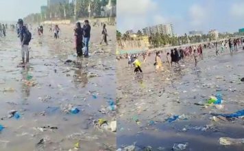 मान्सूनच्या सुरुवातीलाच जुहू चौपाटी कचऱ्याच्या ढिगाऱ्याखाली