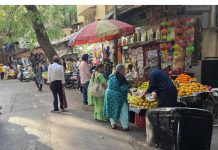 मुलुंड पूर्व येथील एल. टी. रोडवर अनधिकृत फेरीवाल्यांमुळे फूटपाथ गायब, BMC प्रशासन ढिम्म!
